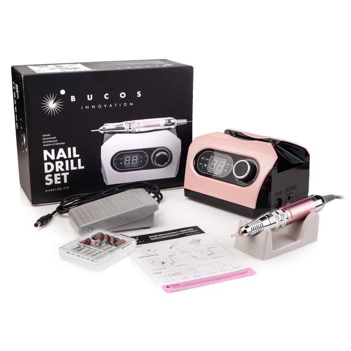 Фрезер для маникюра Bucos Nail Drill ZS-717 PRO PINK 65 Ватт